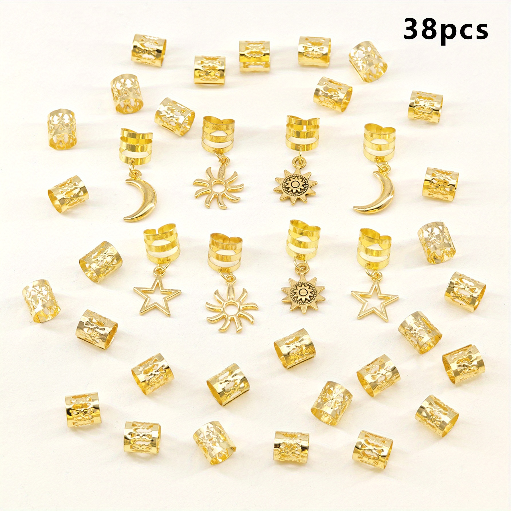 Image of 38pcs Stars Moon Easy Hair Jewelry Additions For Women Music Festival