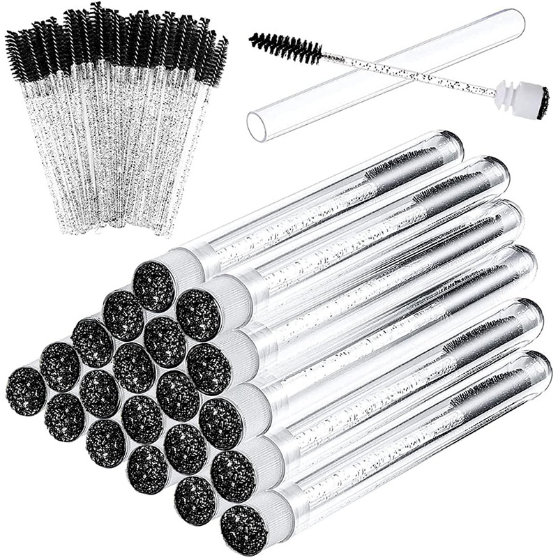 

70pcs Crystal Eyelash Mascara Brushes Set, Nylon Oval Brushes, Abs Plastic Rod, Unscented, For Types, Eyelash Extensions & Eyebrow Makeup Tools