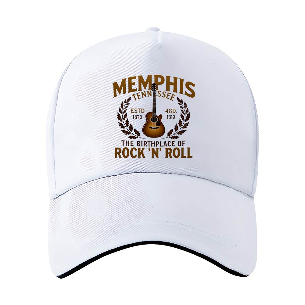 TEMU 1 stuk ' TENNESSEE' honkbalpet met opdruk van gitaar en lauwerkrans, zeer geschikt voor fitness, buitensporten