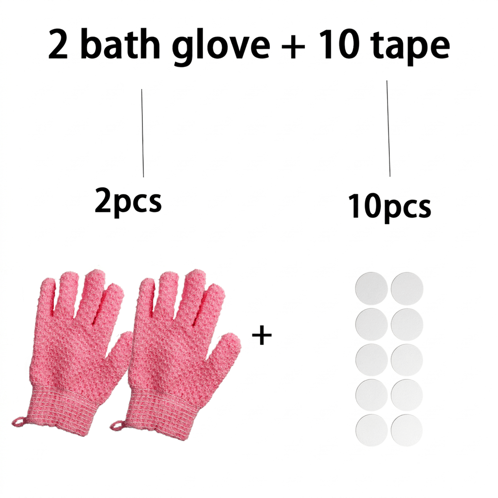 TEMU Gants de douche exfoliants double face, gants de en polyester texturé, outil de nettoyage de exfoliant mortes, nettoyage de serviette de bain en