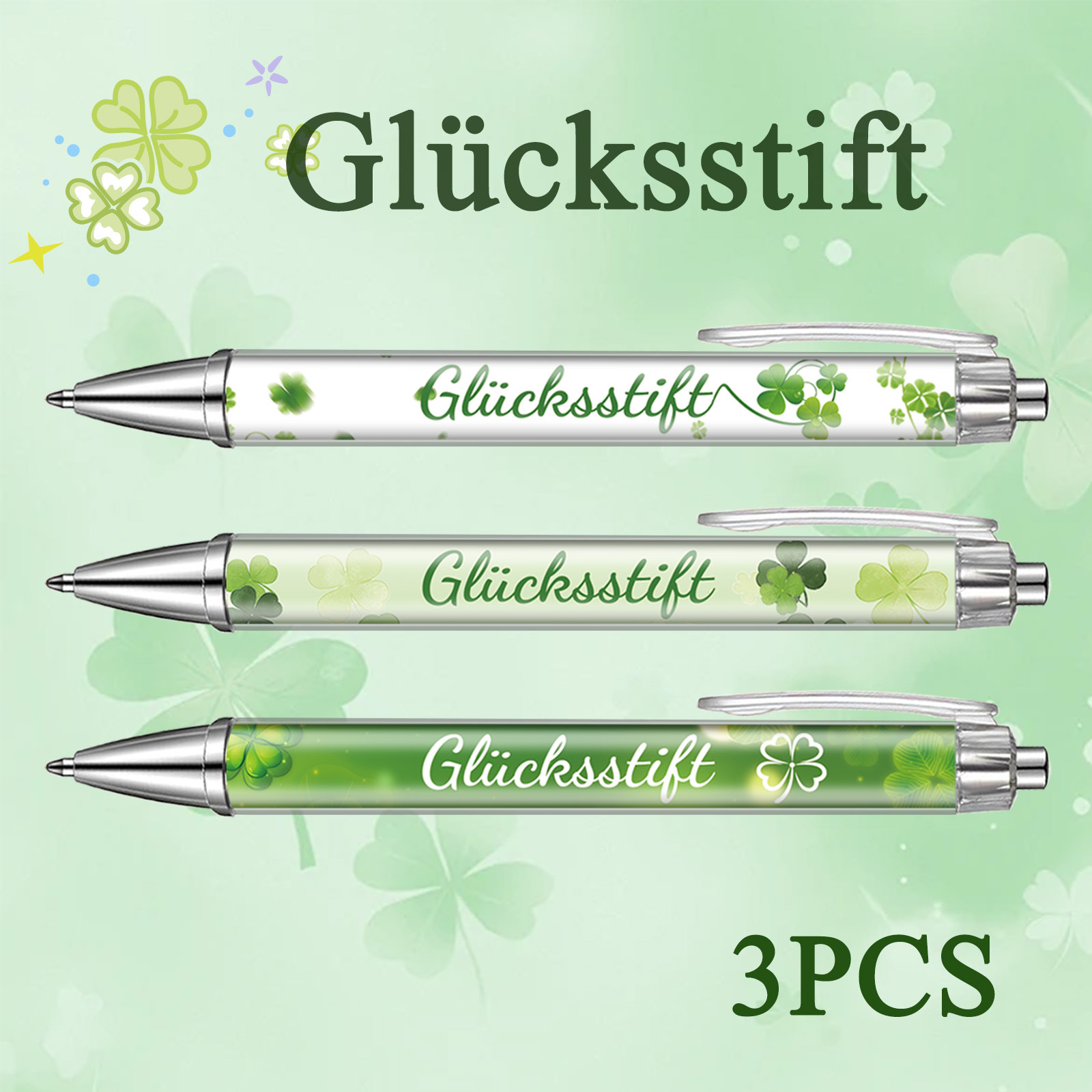 Image of 3/6/12pcs Pen Set, Printed With Engraved German Motivational Quotes, Black Ink Ballpoint Pen, Employee Appreciation Pen, Perfect Gift For , Gifts For Staff Volunteer Nurse