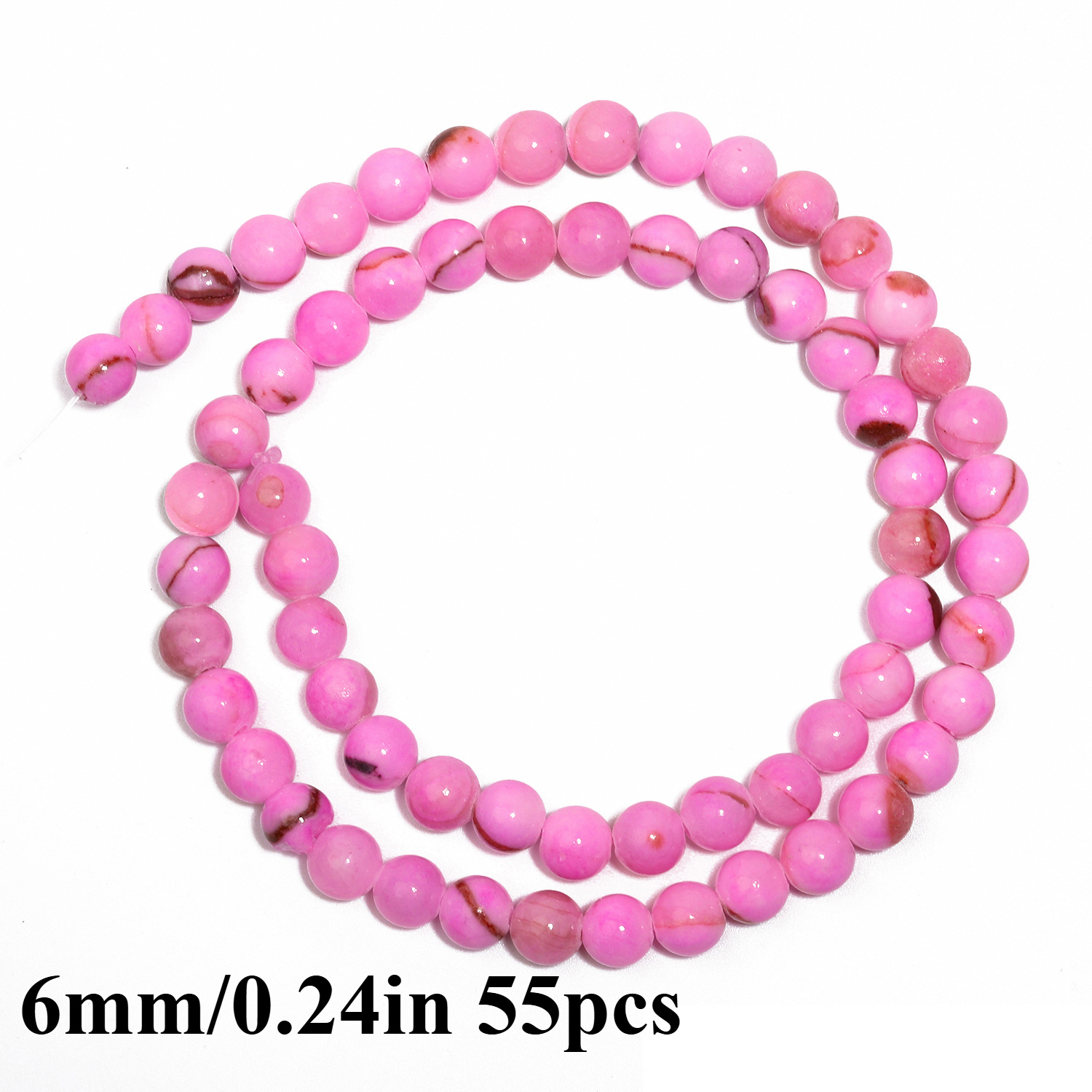 E-shop Lose runde, pinke Natursteinperlen und Sortimente zum Schmuckherstellen wie Charms, Armbänder und Halsketten in den Größen 4, 6, 8, 10 und 12 mm