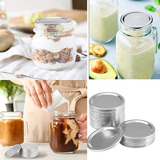 stainless steel mason jar lid 70mm wide mouth 86mm round fit for kitchen dining use split lid details 5