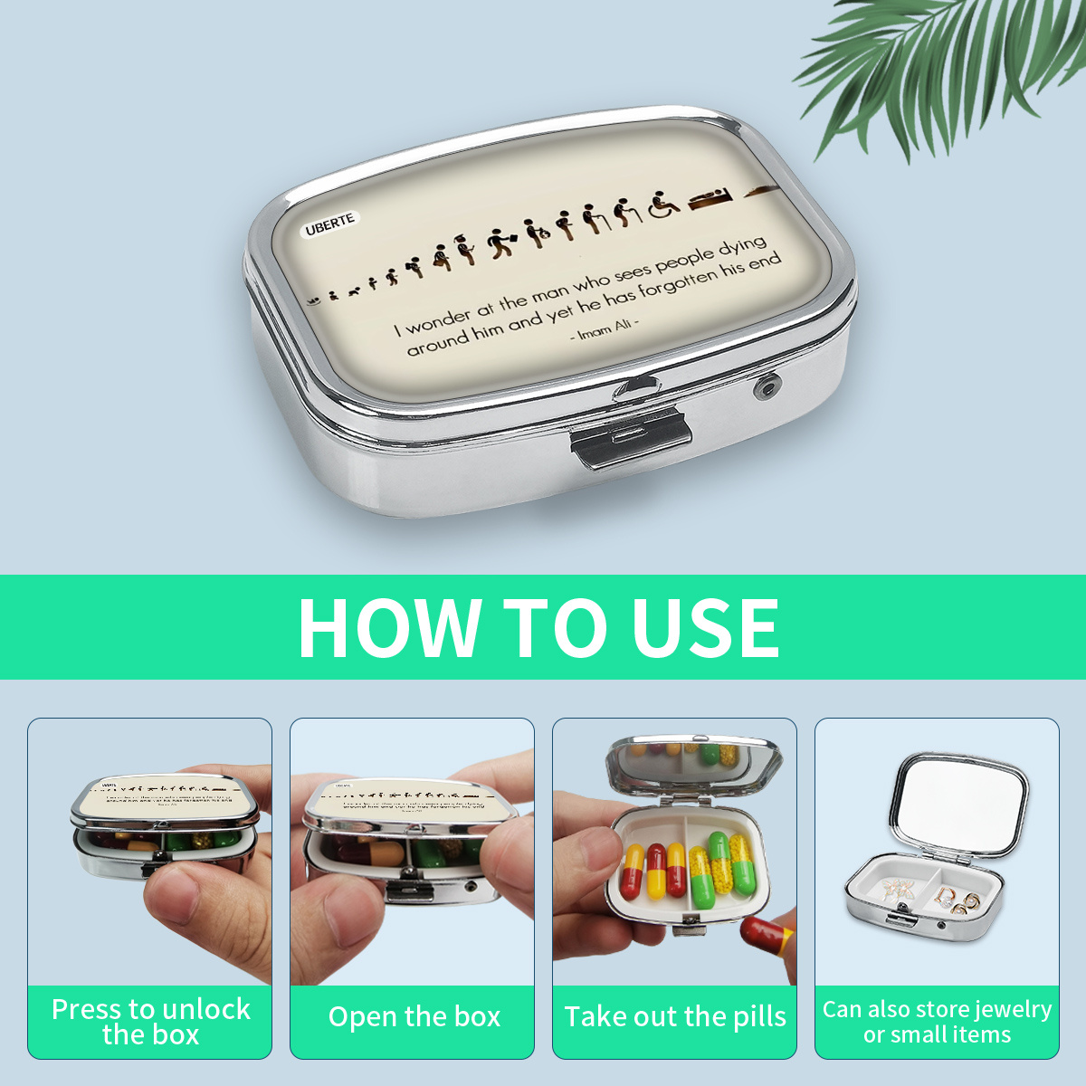 Compact 2 Compartment Pill Box Organizer