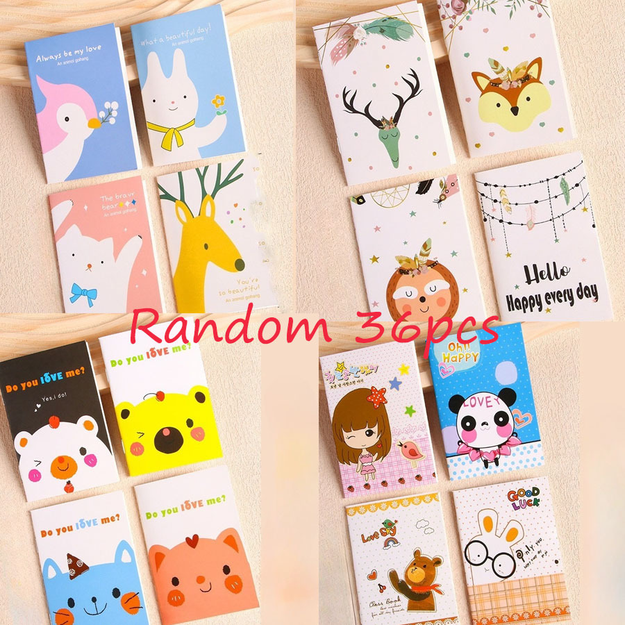 TEMU 36pcs Cute Cartoon Panda Rabbit Mini Notebooks, 16 Sheets Pocket Notepads School To Do Agenda Office Supplies, Suitable As A Gift For , Smooth