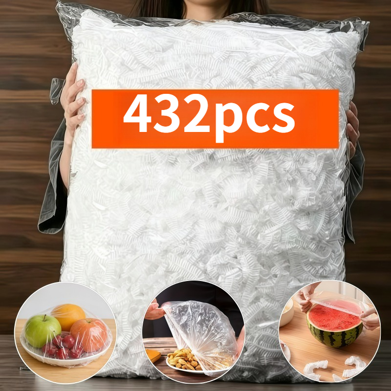 TEMU para utensilios de cocina 232/432/632 piezas, cubiertas de película transparente elástica esenciales para la cocina, tapas especiales de gran