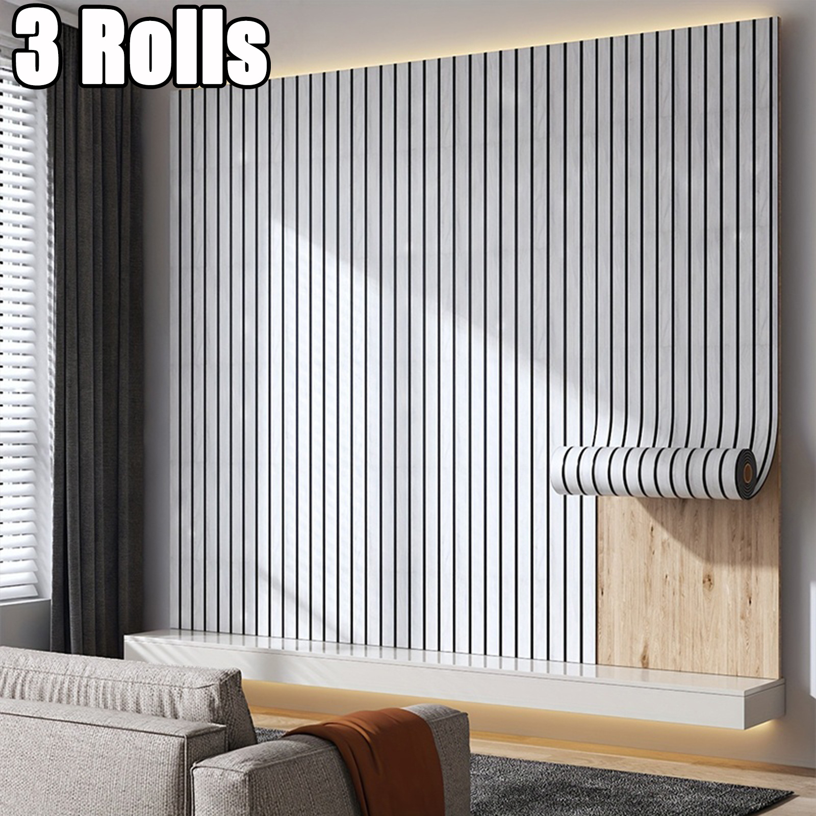 3 Rolls Self-adhesive Fish Bone Wood Grain Wall Sticker, 3d Three-dimensional Wall Panel, Waterproof, Oil-proof, Removable Seamless Splicing, Strong Backing Adhesive Fixed With , Covering Wall