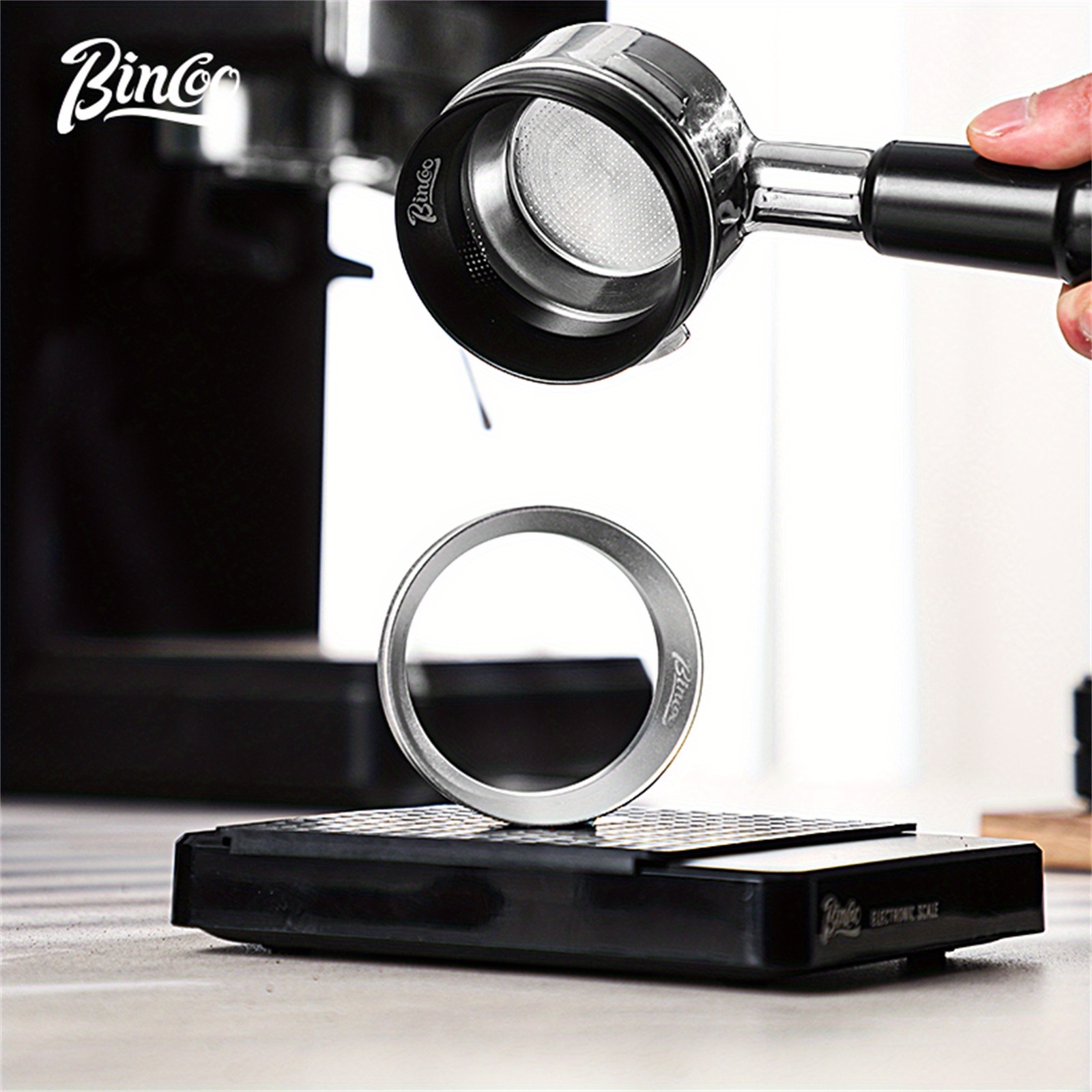   magnetic espresso portafilter dosing ring funnel anti static coffee tool with 58mm 51mm sizes ergonomic handle for baristas professional espresso machine accessories home espresso setup sleek coffee accessory durable metal construction espresso accessories