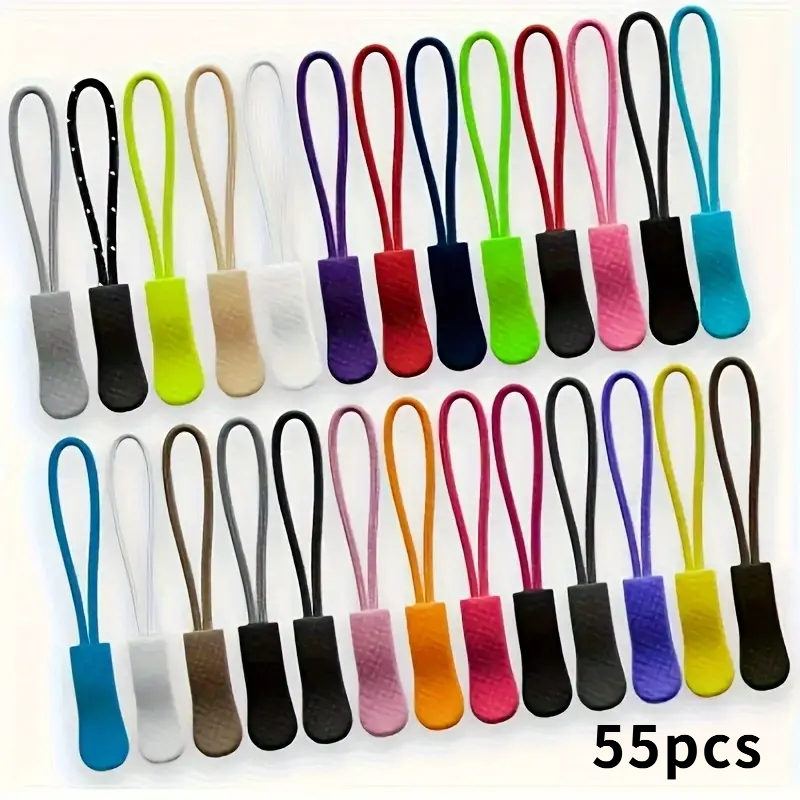 TEMU 55 pezzi di cerniere di estensione a colori misti, cerniera con cordino in nylon, cerniera con , adatta per zaini, giacche, valigie, portafogli,