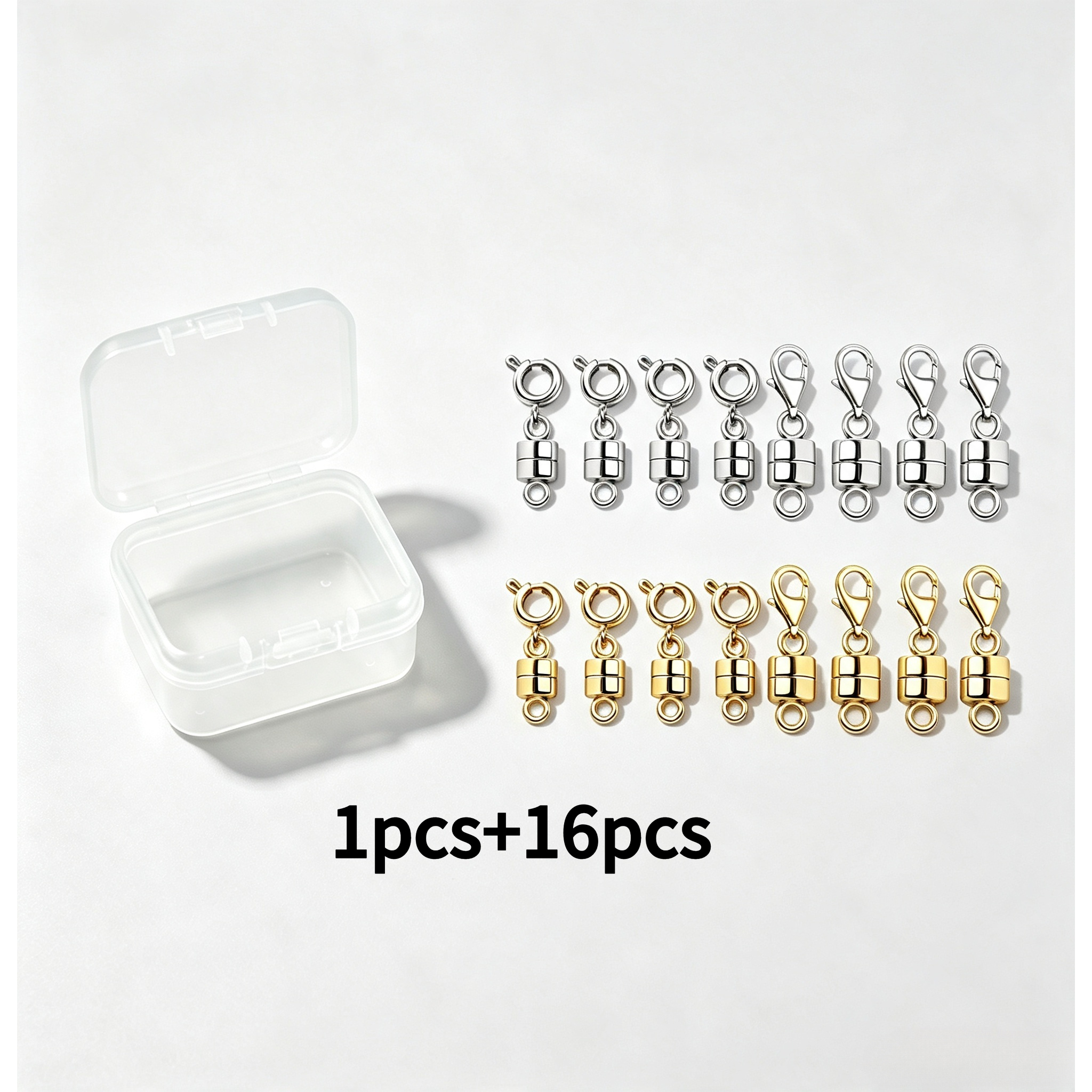 TEMU Magnetic Necklace Clasp And Transparent Jewelry Storage Box, For Hand Chain And Necklace Extender, Magnetic Jewelry Clasp, For Necklace Extender