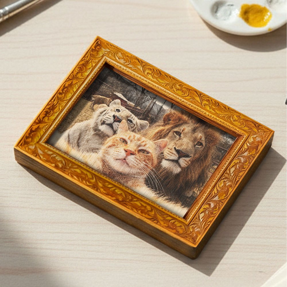 E-shop niedlicher Haustier-Selfie-Kühlschrankmagnet aus Holz, Hakimi herzerwärmendes Gruppenfoto, Mini-Holz-Dekorationskunst, Heim- Küchendekor,
