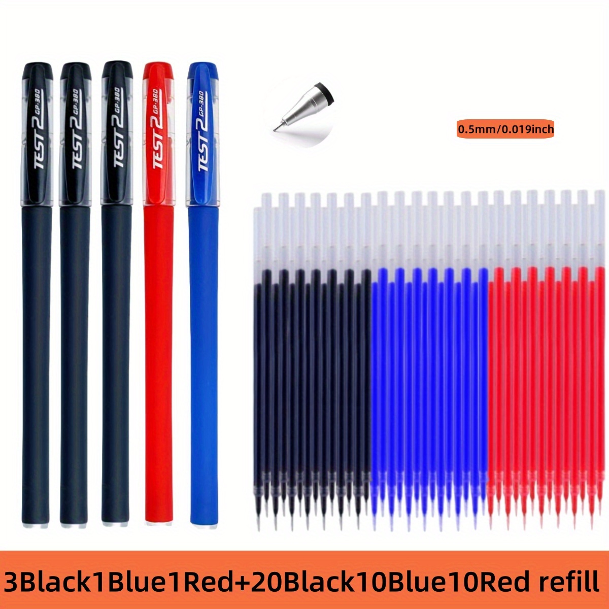 E-shop 45-teiliges Executive Gelstift-Set, GP380 Premium Rollerball-Stifte, flüssiges Schreiben, 5 Stifte + 40 Nachfüllminen, ideal für Berufstätige