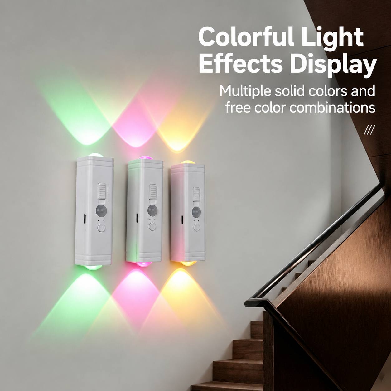 RGB Smart Motion Sensor Light with Dual-Head LED