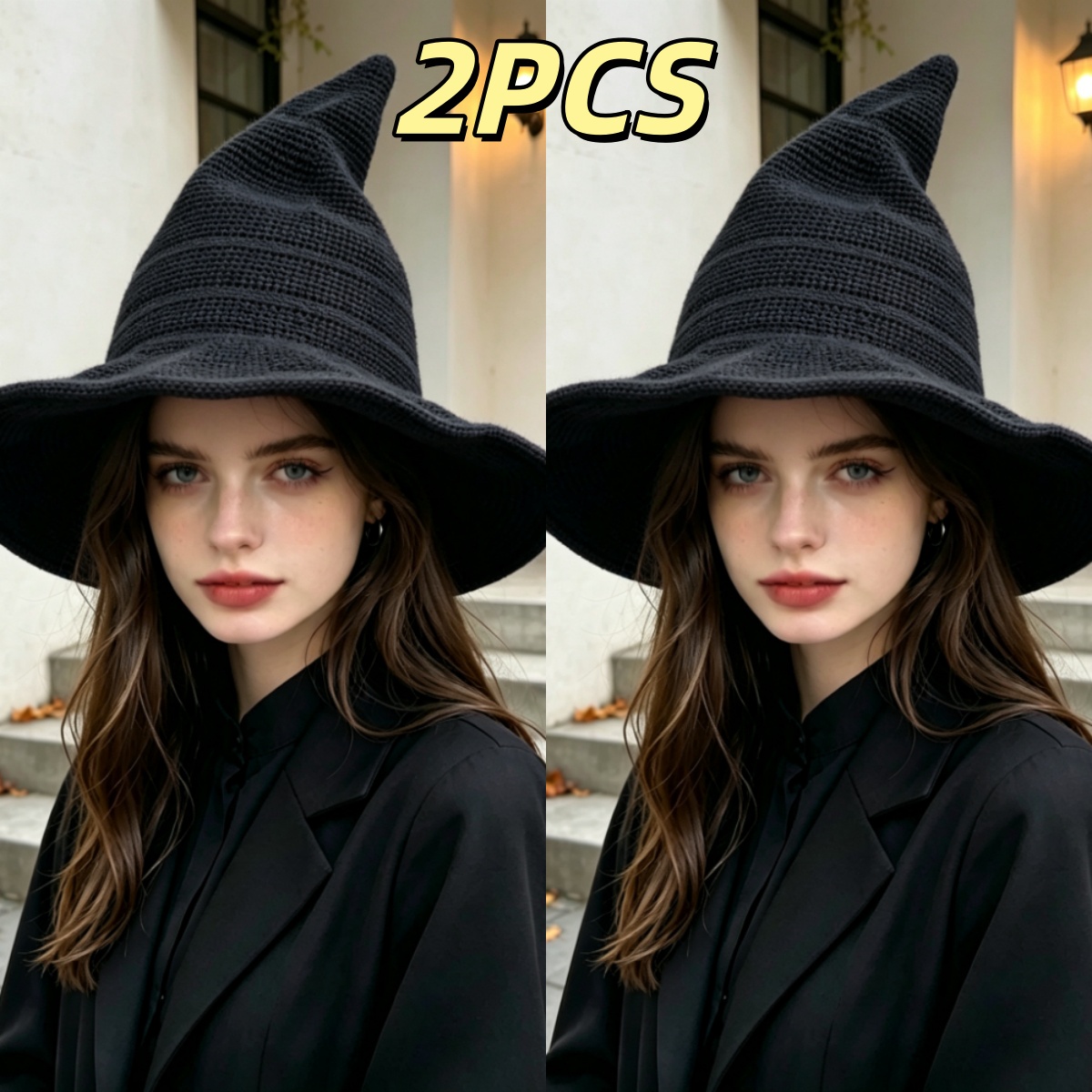 TEMU 2pcs For Halloween Hats, Foldable Hats, Suitable For Halloween, Role-playing, Gifting, And Daily Autumn Outfits