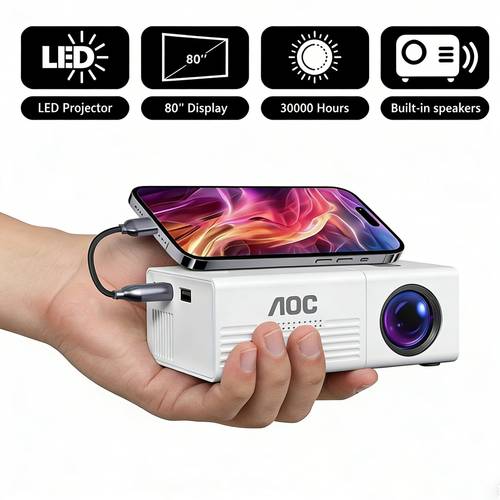 portable mini projector lcd with built in speakers and remote control compatible with ios windows and ps4 usb projector for movies and gaming