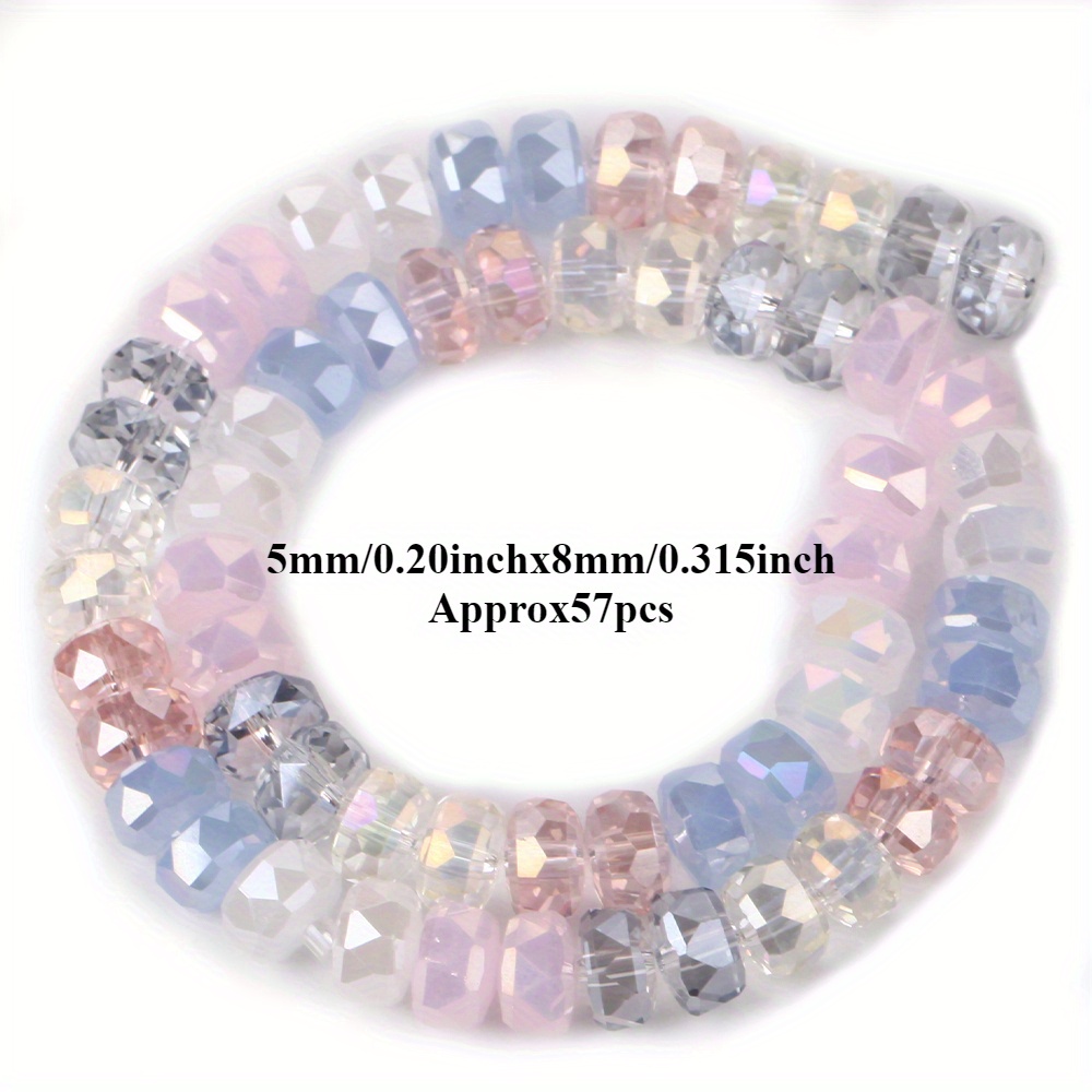 Image of 5x8mm Gradient Multicolor Synthetic Beads Rondelle Loose Beads For Crafting Jewelry Necklaces, Bracelets, Earrings, And Gifts For Women