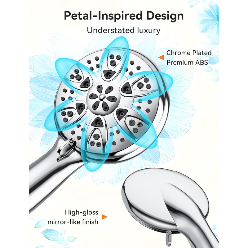High Pressure Ceiling Mounted Shower Head with 5 Spray Modes