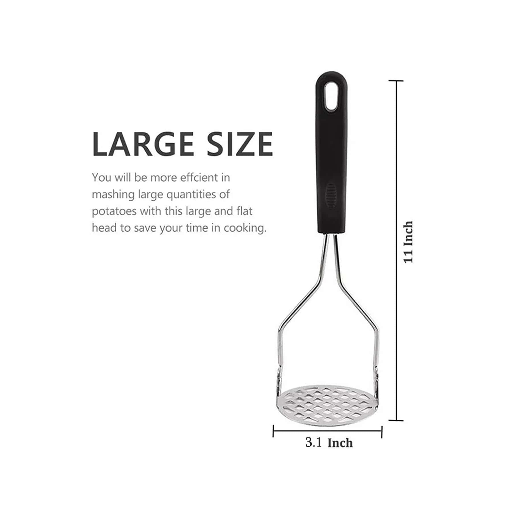 TEMU Heavy-duty Stainless Steel Potato Grinder With -slip Handle - Kitchen Tool For Mashing Potatoes, Sweet Potatoes, Beans, Fruits & Avocados -