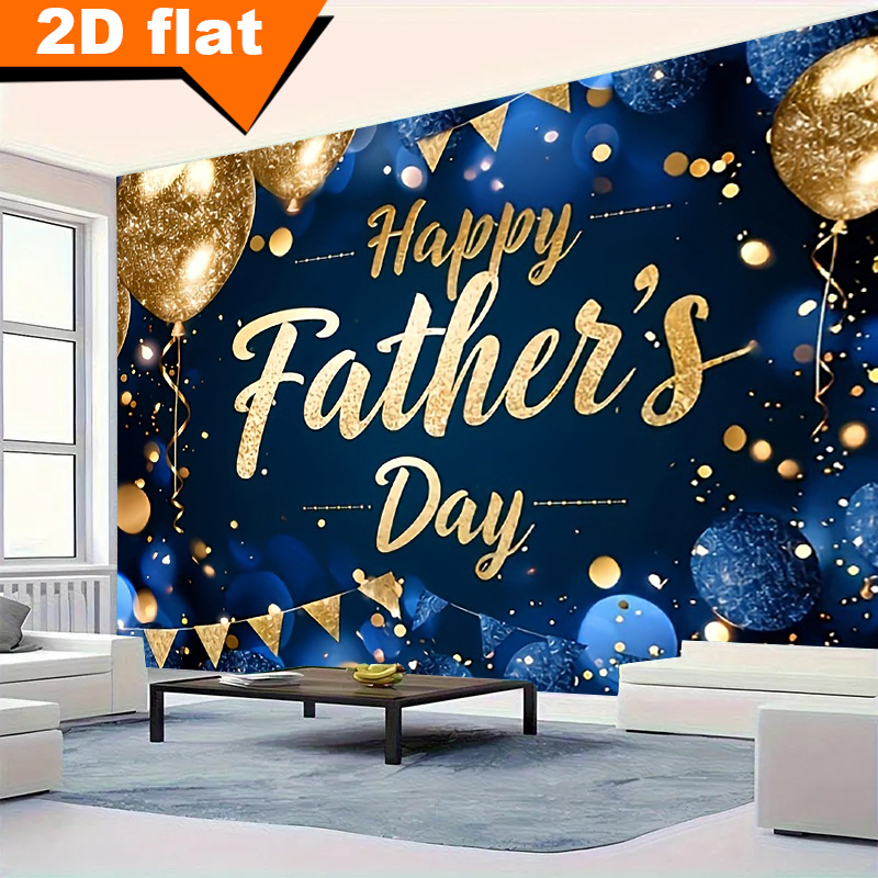 TEMU 2d Flat, 2d Flat_1 Piece_happy Father's Day Banner_2d Flat With Glitter Dots Photography Backdrop_suitable For Family Photo Booth_party