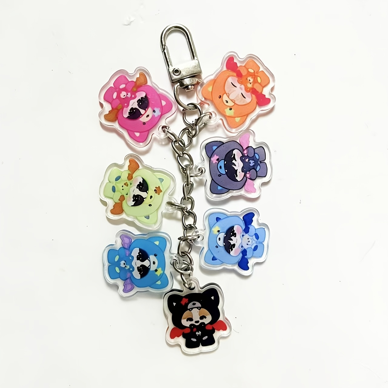 TEMU 2d Flat, 2d Flat Plane, 2d Flat Plane K-p Cartoon Exquisite Keychain Series, Fashion Jewelry Accessories, Bag Charms, Perfect Gift For Fans And