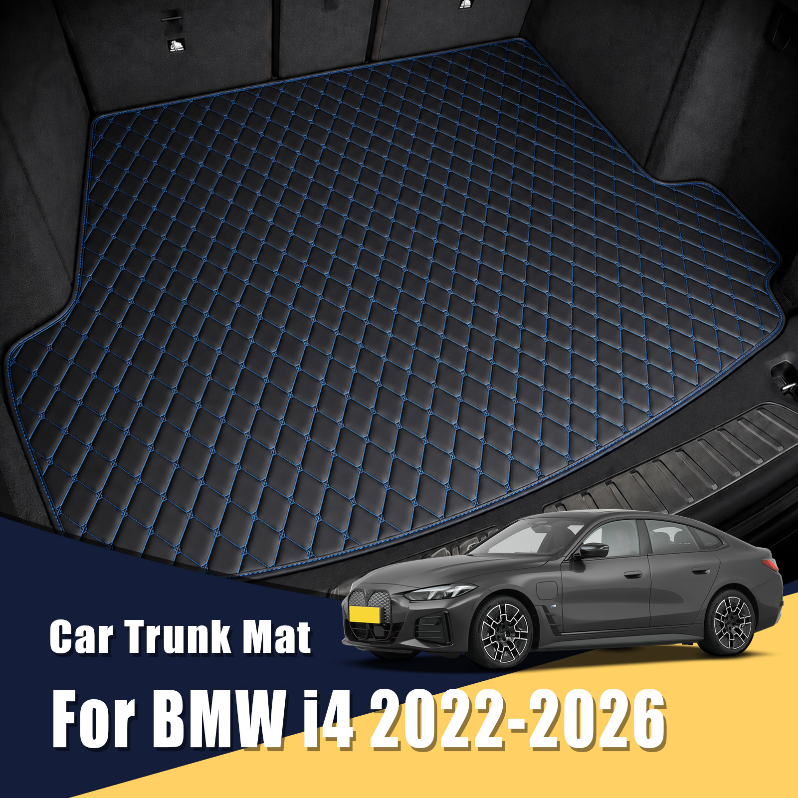 TEMU Woyuo Compatible For I4 Trunk Mat Pu Leather Full Cover Floor Liner, Fit Rear Suitable For Car Accessories, /remove, Pet Safety Mat For I4