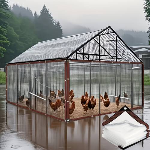 durable outdoor chicken coop windproof sun resistant plastic poultry pen with ventilated mesh walls suitable for hens and ducks no electricity required outdoor poultry shelter ventilated chicken coop accessory