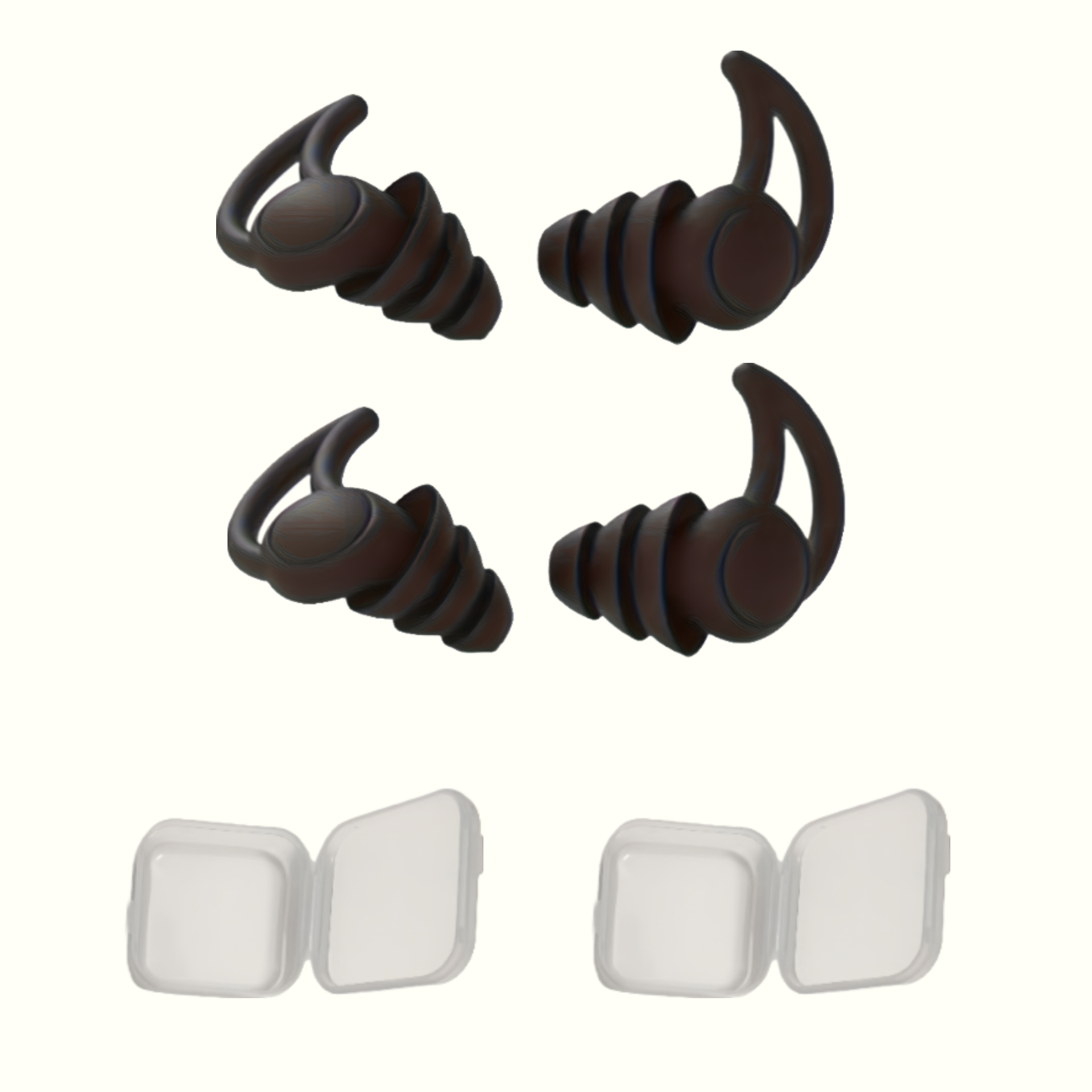 TEMU 6pcs Earplug Set, 4 Earplugs + 2 Portable And Exquisite Storage Cases, Reusable Earplugs, Multiple Colors , Suitable For Swimming, Sleeping,