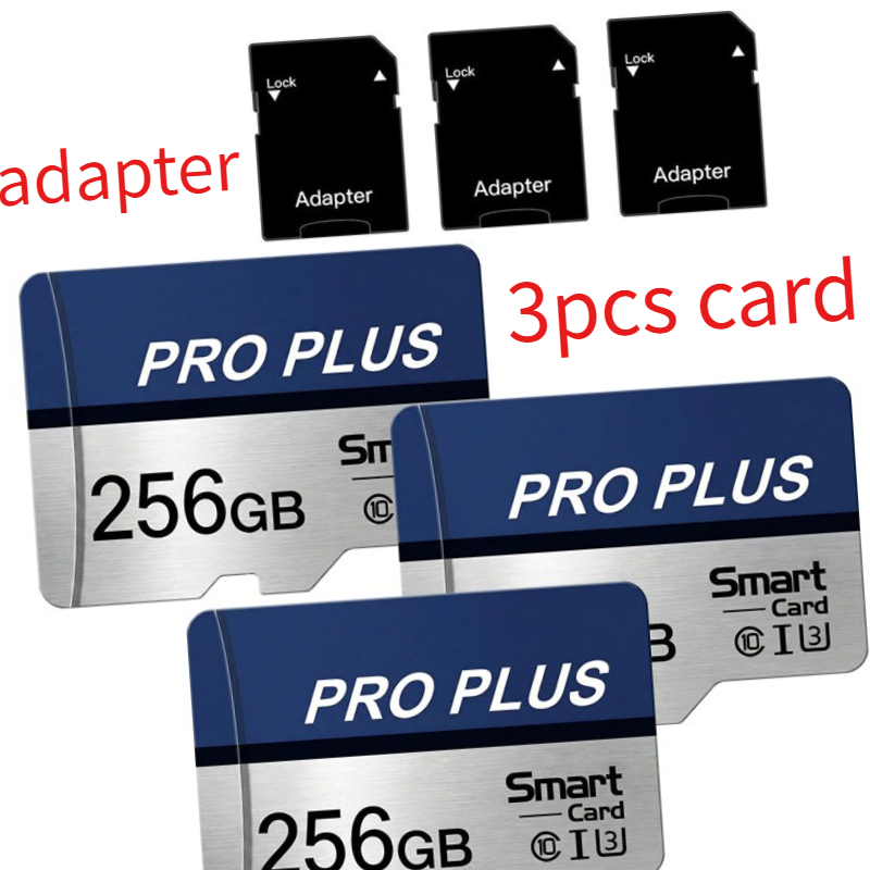 TEMU 3-pack 256gb Tf Memory Cards, 4k Video Fast Flash Cards For Drones, Digital Cameras, Game Consoles & Tablets, Secure Storage For , Photos & Game