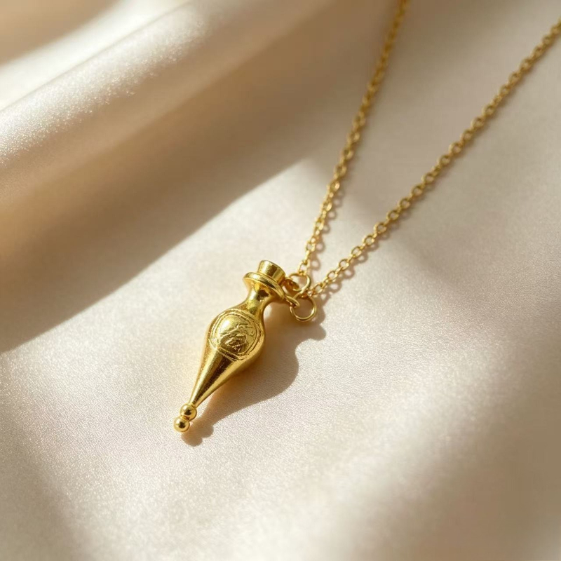 TEMU 1pc Collier Pendentif Bouteille de Vintage, Convient aux Hommes et aux Femmes, Collier de Chaîne en Métal , Idéal pour la Décoration Quotidienne