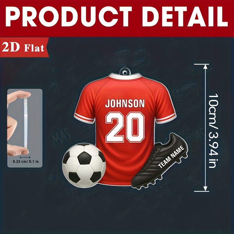 TEMU 2d Flat, [custom] Personalized 2d Flat Football Acrylic Decoration, Football Christmas Decoration, Flat Football Acrylic Decoration, Christmas