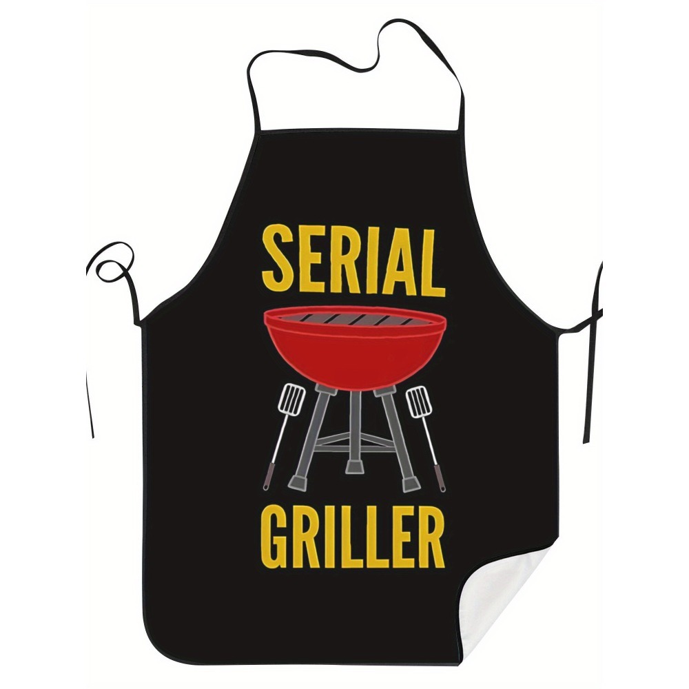 TEMU Grembiule da cucina 1 pz, con stampa motivo , grembiule senza maniche in poliestere, stile vintage unisex, per cucinare ', tessuto resistente,