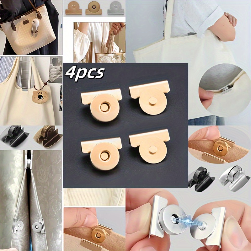 TEMU 4 pièces de boutons magnétiques en acier inoxydable , or, argent et bronze - Idéaux pour sacs, boîtes, rideaux et plus - Durables et faciles à