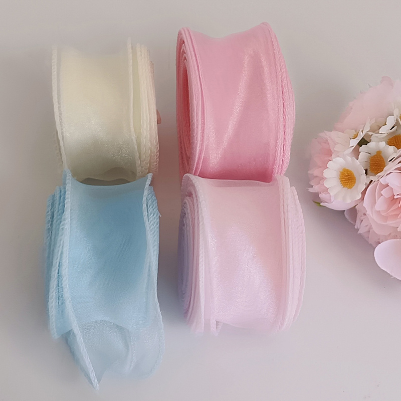 TEMU A Set Of 4 Rolls Of 40-yard Fish Tail Tulle Ribbon, Featuring Transparent 1.7-inch Wide Handmade Decorative Ribbons In . Ideal For Crafts,