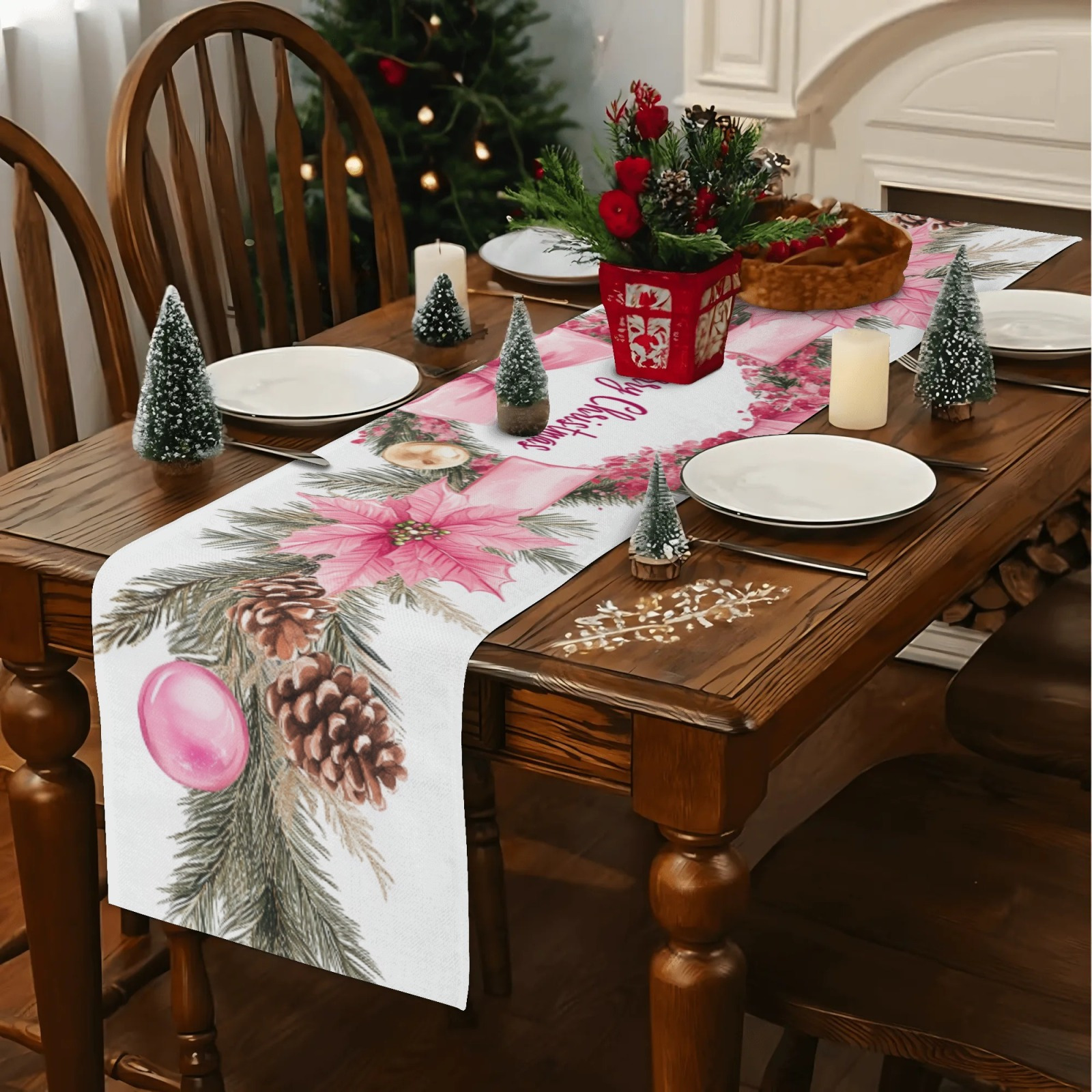 

1pc, Christmas Table , Wreath , Rectangular, , , Home & ,