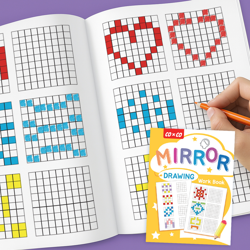 Adult Mirror Drawing Practice Workbook: , Left- Development, Figure Copying, Thinking Enhancement, Hand-eye Coordination Training, Adult Educational Workbook, Thinking Training