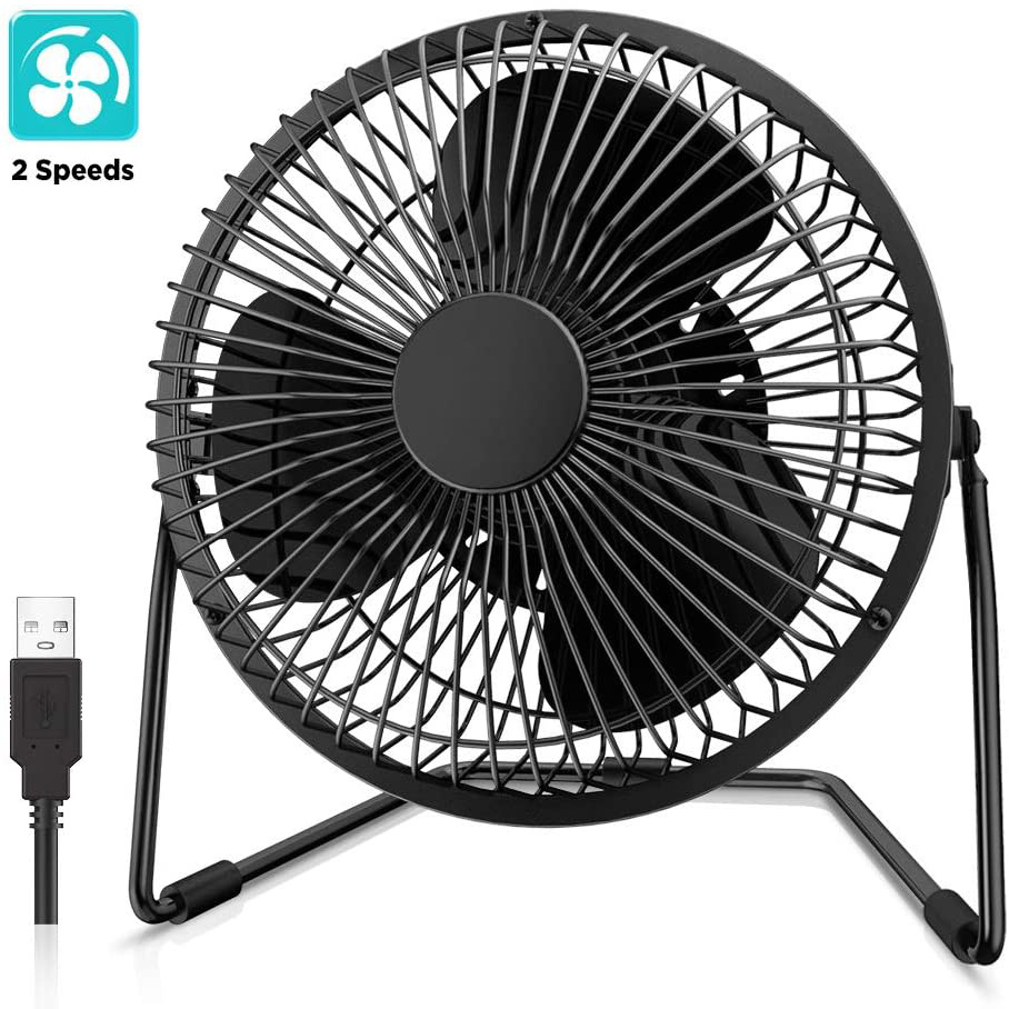 TEMU Ventilateur de bureau USB 6 pouces, mini ventilateur de refroidissement personnel portable, faible bruit avec flux d'air puissant, rotation à