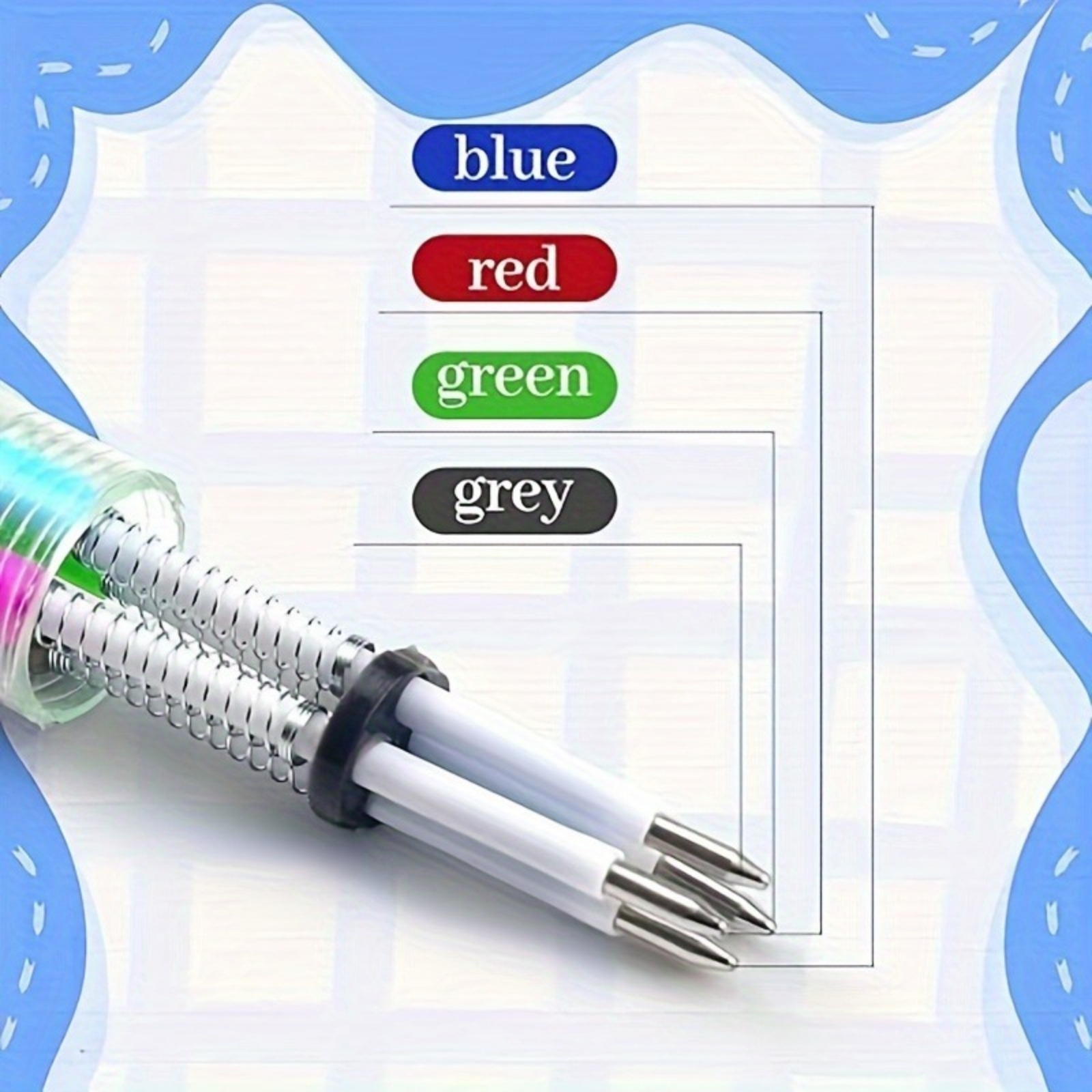 6 20pcs set cute cartoon mini retractable round ballpoint pens 4 in 1 colorful round ballpoint pens medium point oval shape with soft silicone grip suitable for school study supplies prizes and gifts Product details 6