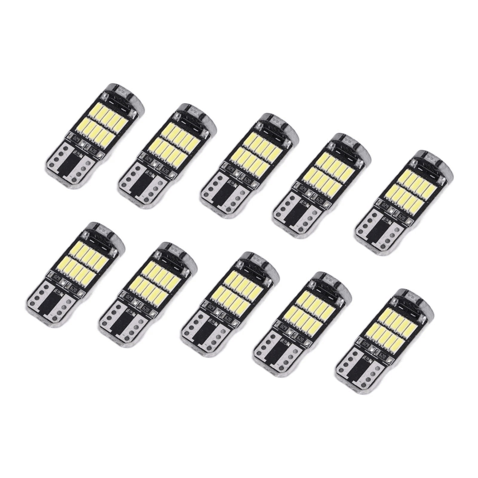 TEMU 10pcs T10 Lampe de recul W5W 194 501 LED Canbus Blanc 26SMD 4014 Chip W5W 168 LED 5W5 Lampe d'intérieur de voiture Plafonnier Lecture Plaque