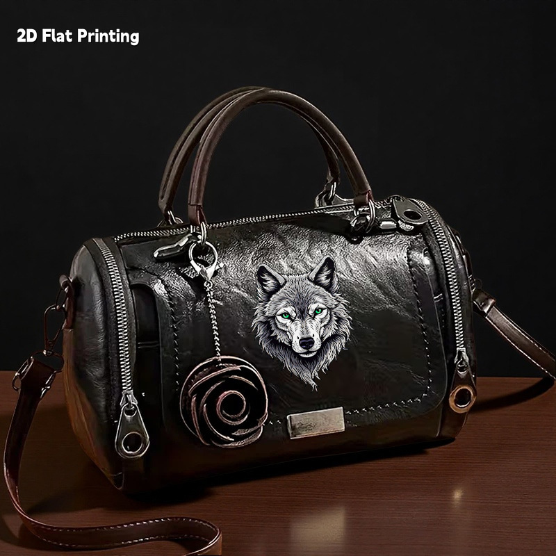 TEMU 1 pièce Sac à main, Sac tonneau style vintage à imprimé , Sac Boston à poignée supérieure, Sac bandoulière fantaisie pour femme pour et l'