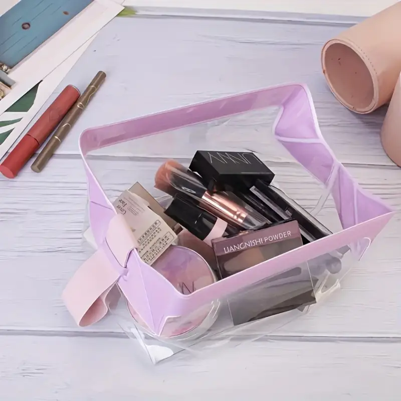 magnetic closure transparent makeup bag travel organizer