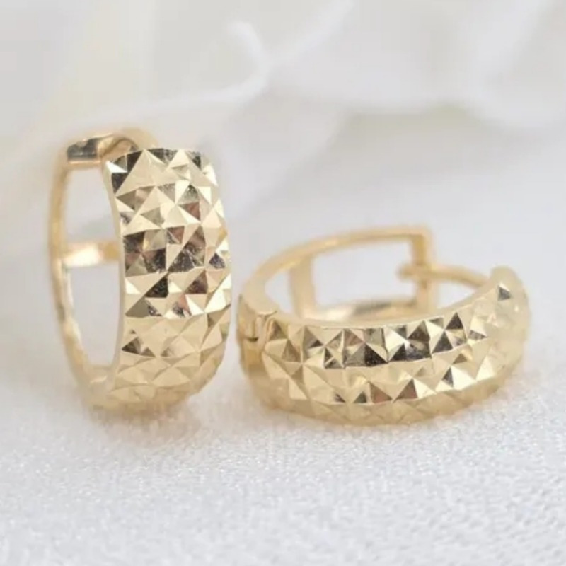 TEMU Shiny Hoop Earrings, Sparkling And Modern, Fine Jewelry For Her