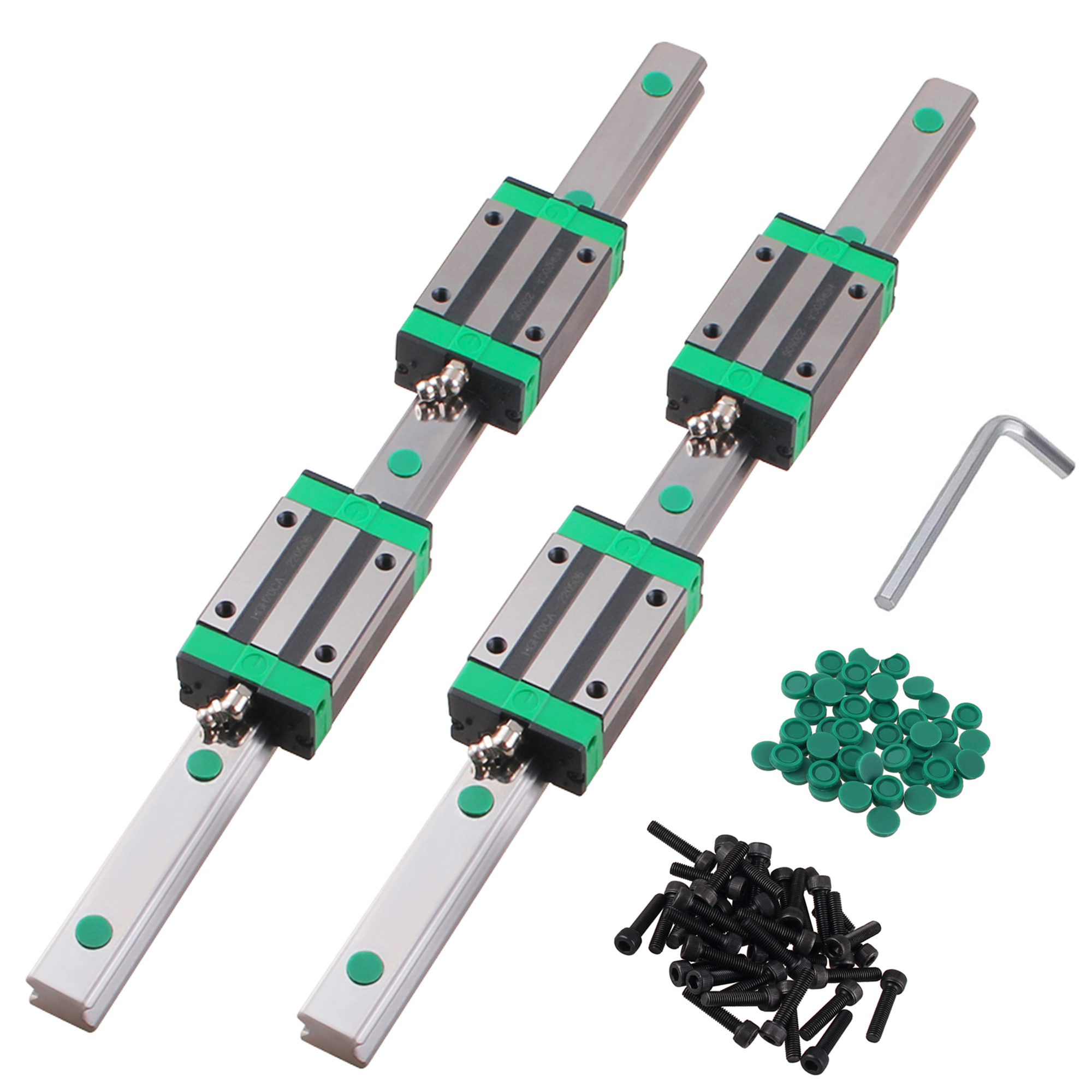 Image of Set Of 2 Hgr20 500mm Linear Rails - Sturdy With For Cnc And Applications