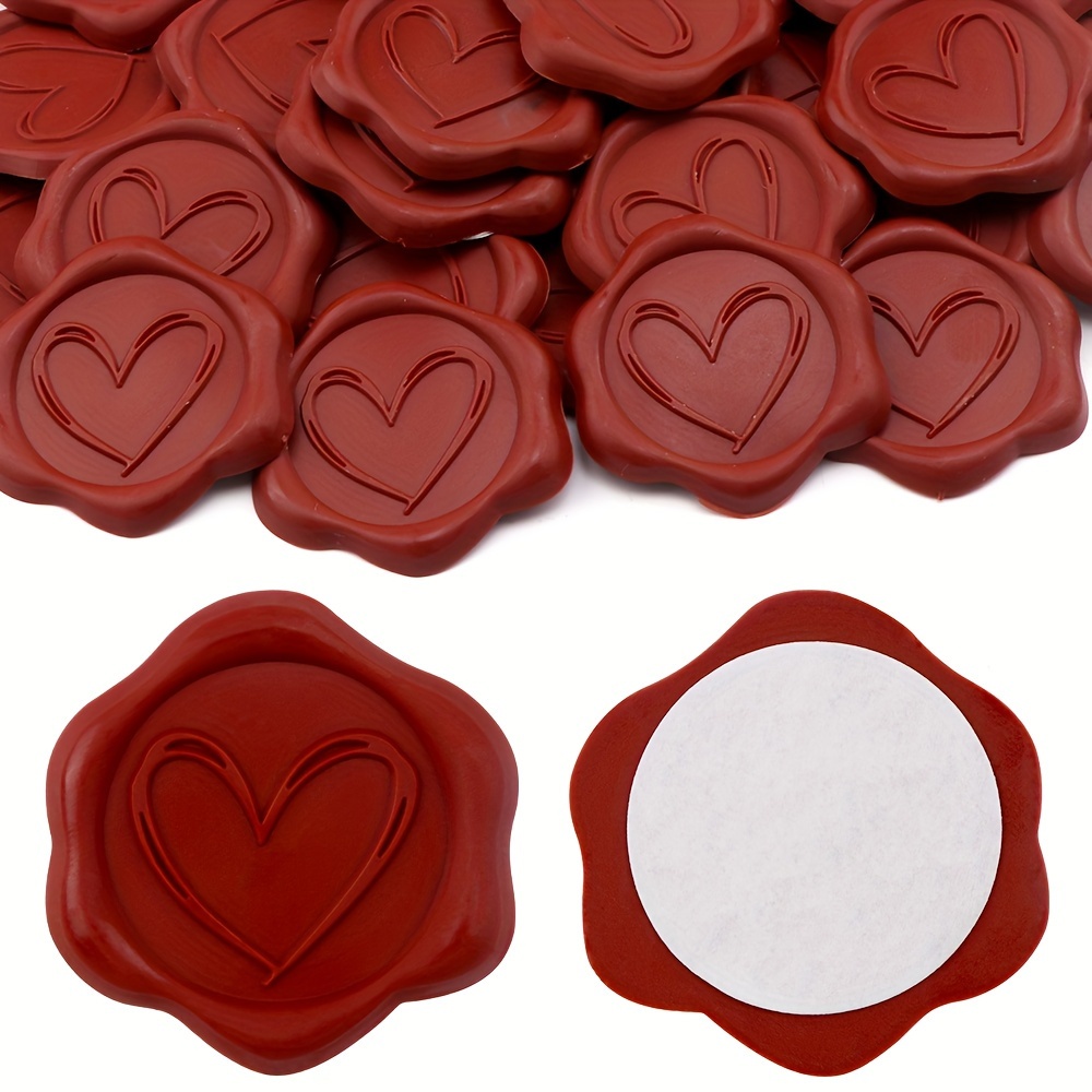 E-shop 10 Stück Selbstklebende Echte Wachssiegel-Aufkleber - Rötlich-Braune & Wachssiegel, Geeignet für Hochzeiten, Weihnachtseinladungen, Umschläge -