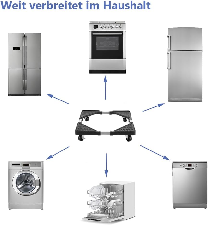 heavy duty metal washing machine stand with wheels adjustable furniture   suitable for moving washing machines furniture refrigerators and dryers Product details 6
