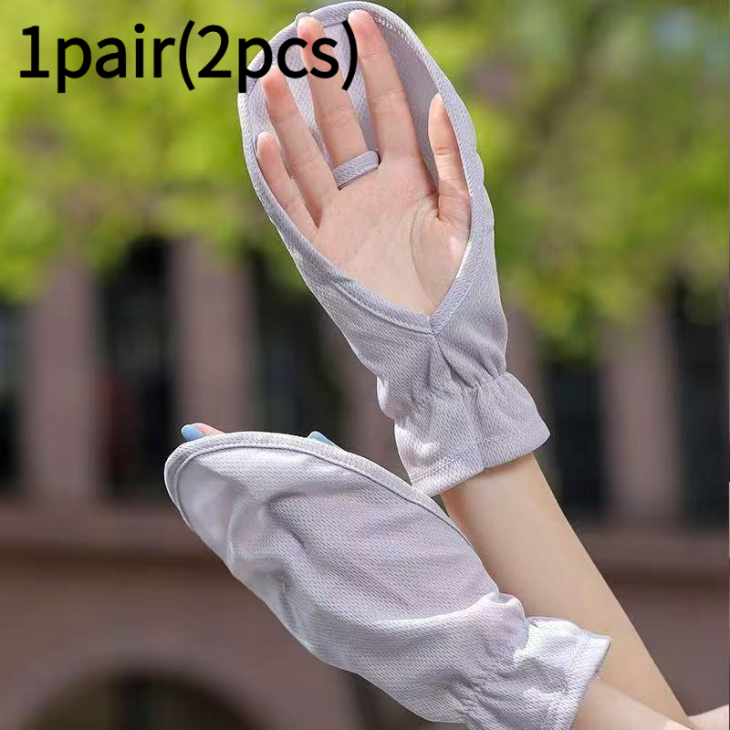 TEMU Summer Sunscreen Thin Gloves Princess Loose Breathable Fingerless Short Sunshade Driving Outdoor Riding