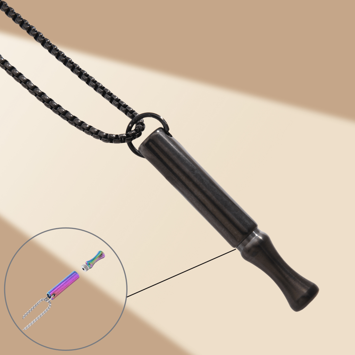 304 304 304 304 304 Stainless Steel Mindfulness Meditation Breathing Necklace, The Are Sold Separately, And Different Flavors, Whistle Pendant Necklace, Detachable And Replaceable Filter Element