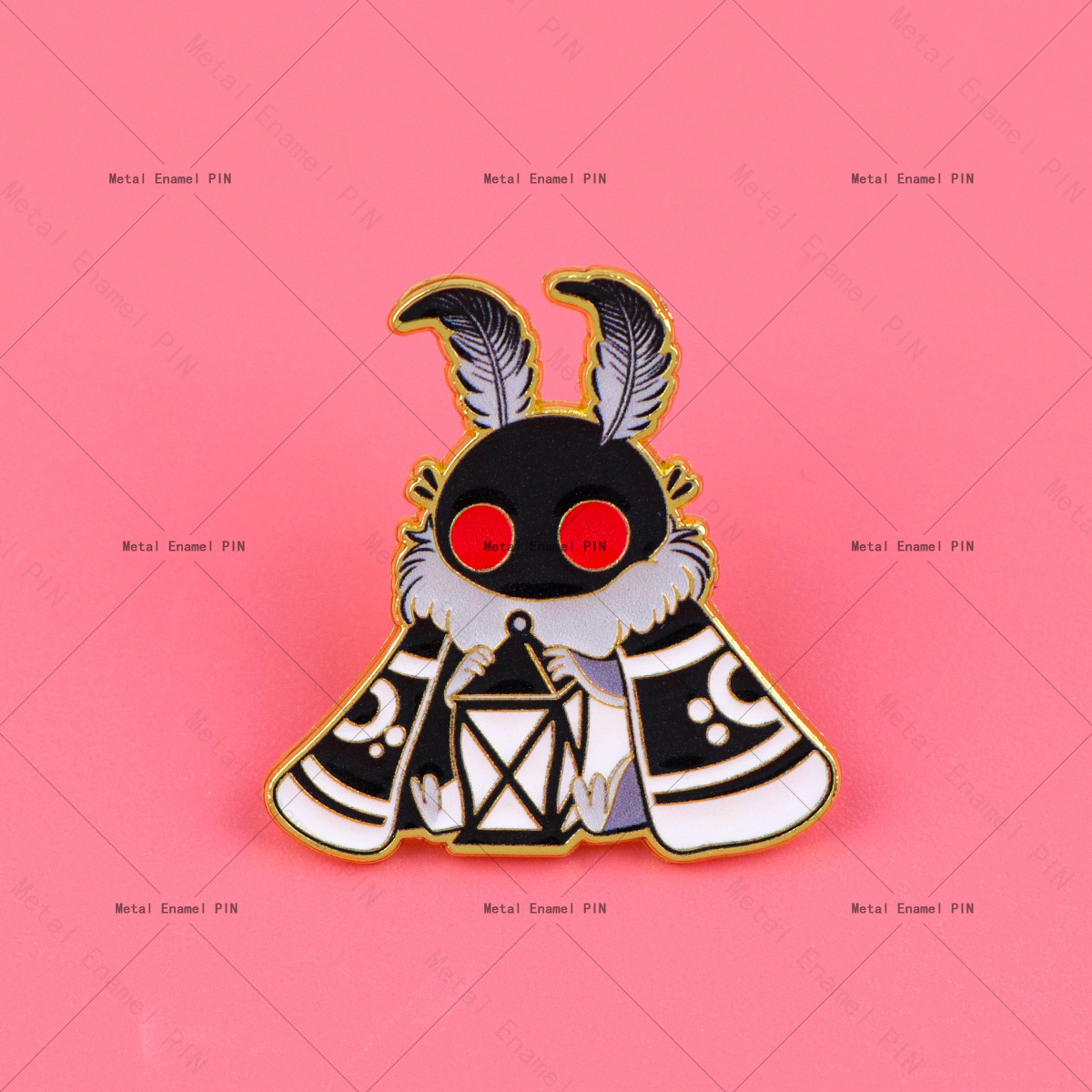 TEMU Mysterious Creature Mothman Enamel Metal Pin Badge For Briefcases, School Bags, Gifts, Accessories, Jewelry, Backpacks, Cute Collectible
