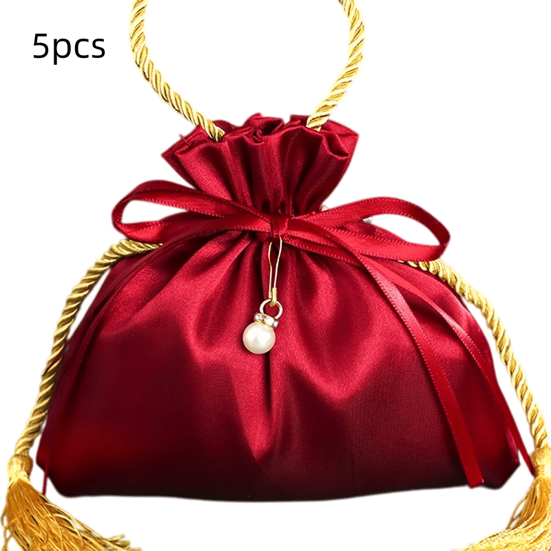 TEMU Christmas Gift Set Of 5 For Her/him, Large Christmas Gift Bag (7.87in*7.87in), Tote Bag, Tassel Drawstring Tote Bag, Candy Bag, Packaging Bag,