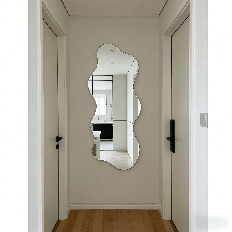 Irregular Acrylic Frameless Wave Mirror for Bathroom & Bedroom