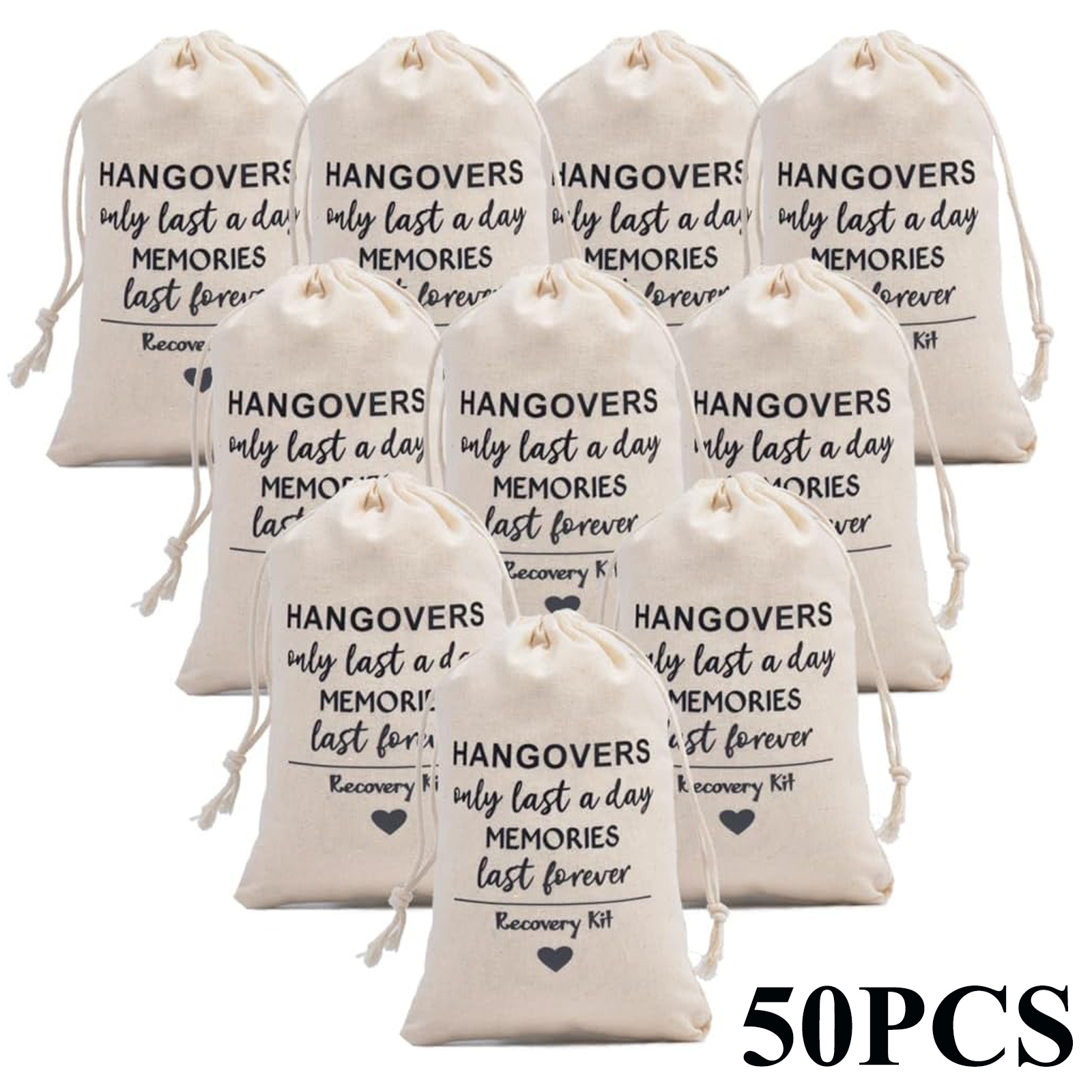 TEMU Gift For Her/him 50pcs Party Drawstring Gift Bag, Bachelorette Party Bags -for Wedding Bridesmaid Gifts, Wedding Favour Bags, Festive Packaging,